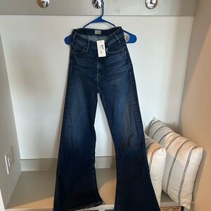 MOTHER Hustler Roller Sneak High-Rise Flare Jeans. NWT.